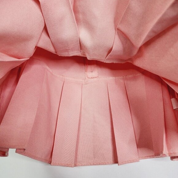 NEW Rampage Heart Moon Star Women's Pink Pleated Micro Mini Skirt Size 8‎ - Picture 5 of 11